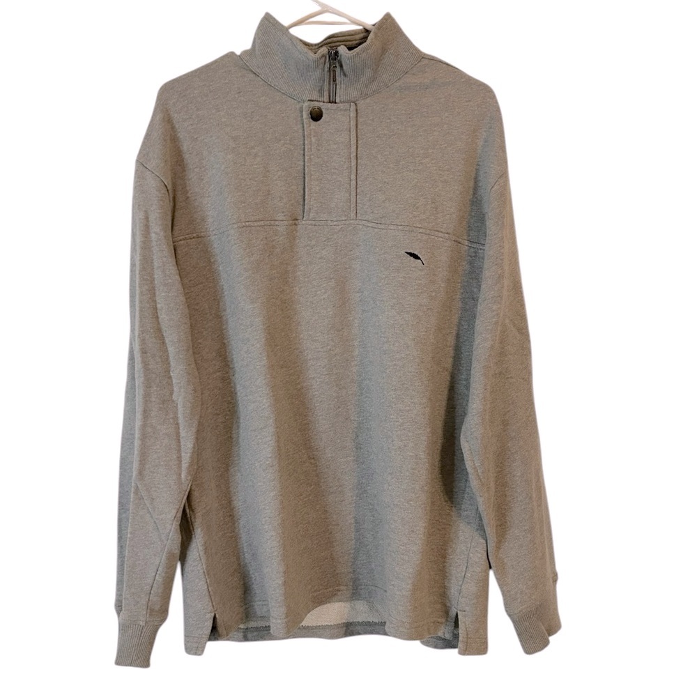 Bob Timberlake Men’s Gray 100% Cotton 1/4 Zip Sweater‎ Pullover Size M